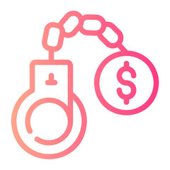 handcuffs gradient icon