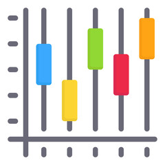 candlestick chart flat icon