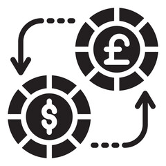 money exchange glyph icon