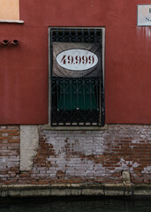 signs of population decline protest in Venice, Italy