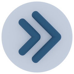 Fast Forward Arrow 3D Illustration