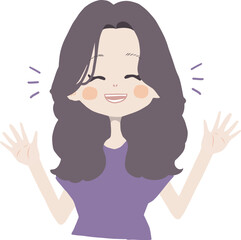 笑顔で「気にしないで」と明るく振る舞う女の子のイラスト