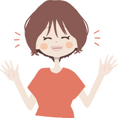 笑顔で「気にしないで」と明るく振る舞う女の子のイラスト