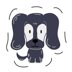 Cute doggie. Vector illustration of a furry animal
