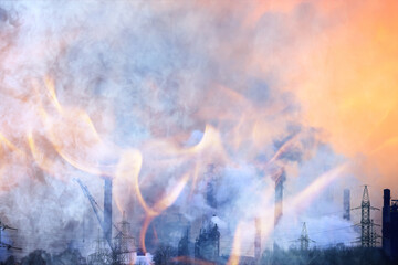 fire industrial conflagration abstract factory background