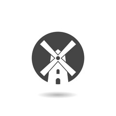 Fototapeta premium Old Windmill icon with shadow