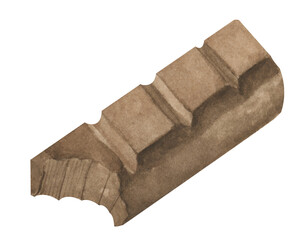 Chocolate. Watercolor painting transparent.