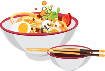 Japanese ramen noodle, Traditional Asian noodle soup