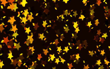 Dark Green, Yellow vector backdrop with small and big stars.
