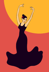 girl dancing flamenco vector illustration