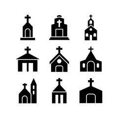 church icon or logo isolated sign symbol vector illustration - high quality black style vector icons
