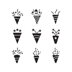 confetti icon or logo isolated sign symbol vector illustration - high quality black style vector icons
