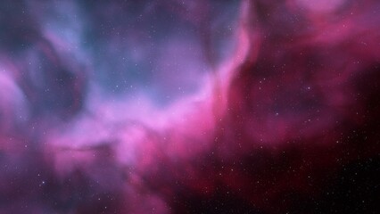 Cosmic background with a blue purple nebula and stars
