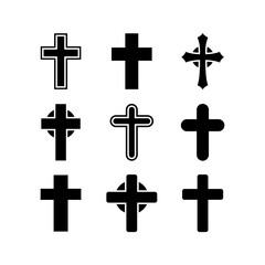 christian cross icon or logo isolated sign symbol vector illustration - high quality black style vector icons
