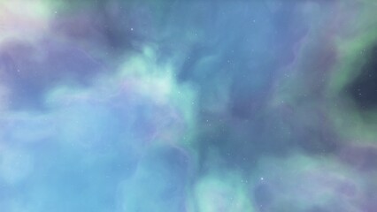 Cosmic background with a blue purple nebula and stars
