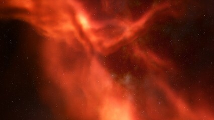 Cosmic background with a blue purple nebula and stars
