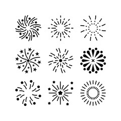 fireworks icon or logo isolated sign symbol vector illustration - high quality black style vector icons
