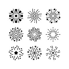 fireworks icon or logo isolated sign symbol vector illustration - high quality black style vector icons
