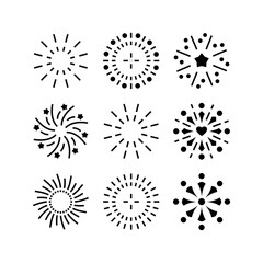 fireworks icon or logo isolated sign symbol vector illustration - high quality black style vector icons
