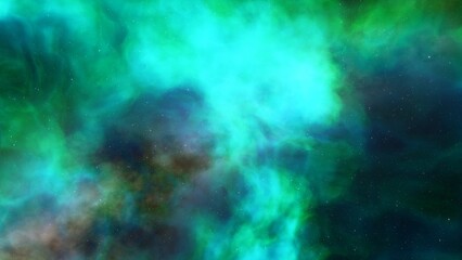 Cosmic background with a blue purple nebula and stars
