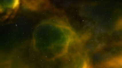 Cosmic background with a blue purple nebula and stars
