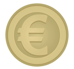 Obraz premium EU euro coin. vector illustration