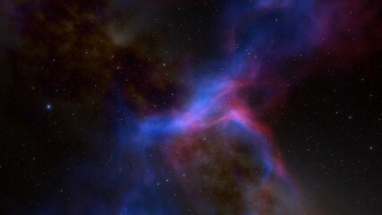 bright nebula, nebula in space, majestic red-purple nebula, beautiful space background 3D render

