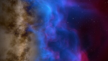bright nebula, nebula in space, majestic red-purple nebula, beautiful space background 3D render
