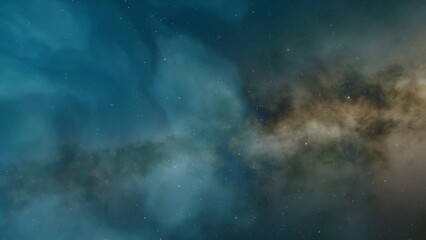 Naklejka na ściany i meble Deep space nebula with stars. Bright and vibrant Multicolor Starfield Infinite space outer space background with nebulas and stars. Star clusters, nebula outer space background 3d render 