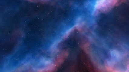 Deep space nebula with stars. Bright and vibrant Multicolor Starfield Infinite space outer space background with nebulas and stars. Star clusters, nebula outer space background 3d render
