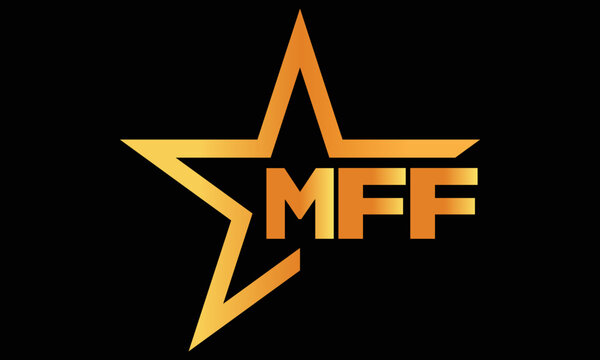 MFF golden luxury star icon three letter logo design vector template. royal logo | luxury logo | jewelry logo | premium logo | iconic logo | Victoria logo |