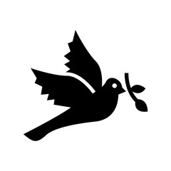 dove icon or logo isolated sign symbol vector illustration - high quality black style vector icons
