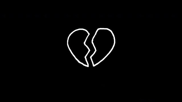 Heart Breaking Black and White Shape Loop Motion Background Animation