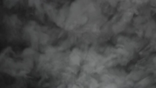 Monochromatic Studio Shot Of A Thick Cloud Of Smoke Evaporates In Macro. Loop