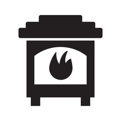 fireplace icon or logo isolated sign symbol vector illustration - high quality black style vector icons
