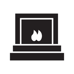 fireplace icon or logo isolated sign symbol vector illustration - high quality black style vector icons
