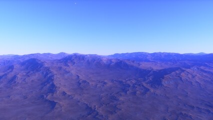 Obraz premium landscape on planet Mars, scenic desert scene on the red planet 