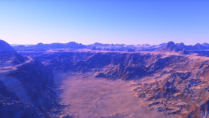 landscape on planet Mars, scenic desert scene on the red planet
