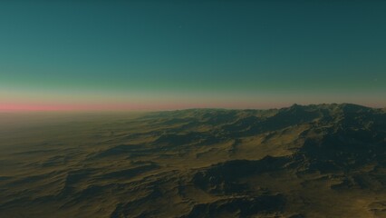 landscape on planet Mars, scenic desert scene on the red planet
