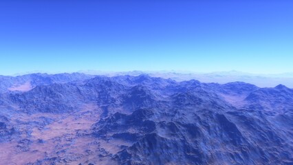 landscape on planet Mars, scenic desert scene on the red planet
