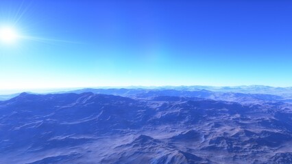 landscape on planet Mars, scenic desert scene on the red planet
