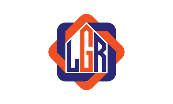 LGR three letter real estate logo with home icon logo design vector template | construction logo | housing logo | engineering logo | initial letter logo | minimalist logo | property logo |