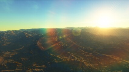 landscape on planet Mars, scenic desert scene on the red planet
