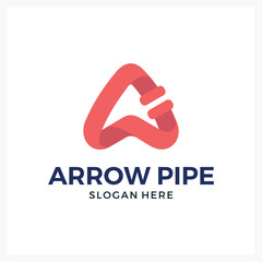 Water pipe logo initials A and logo abstract pipe star for company