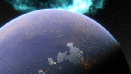 Planets and galaxy, science fiction wallpaper. Beauty of deep space. Billions of galaxy in the universe Cosmic art background 3d render
