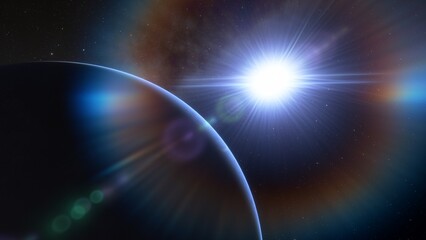 Planets and galaxy, science fiction wallpaper. Beauty of deep space. Billions of galaxy in the universe Cosmic art background 3d render