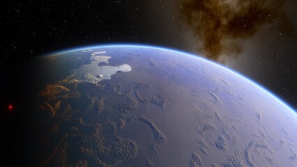 Planets and galaxy, science fiction wallpaper. Beauty of deep space. Billions of galaxy in the universe Cosmic art background 3d render