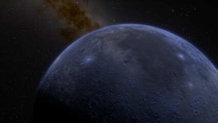 Planets and galaxy, science fiction wallpaper. Beauty of deep space. Billions of galaxy in the universe Cosmic art background 3d render