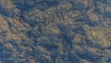 View of the 3d rendering realistic planet mars surface from space