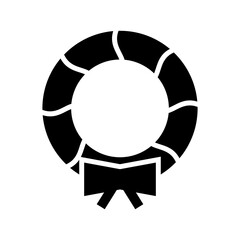 Christmas Wreath icon or logo isolated sign symbol vector illustration - high quality black style vector icons
